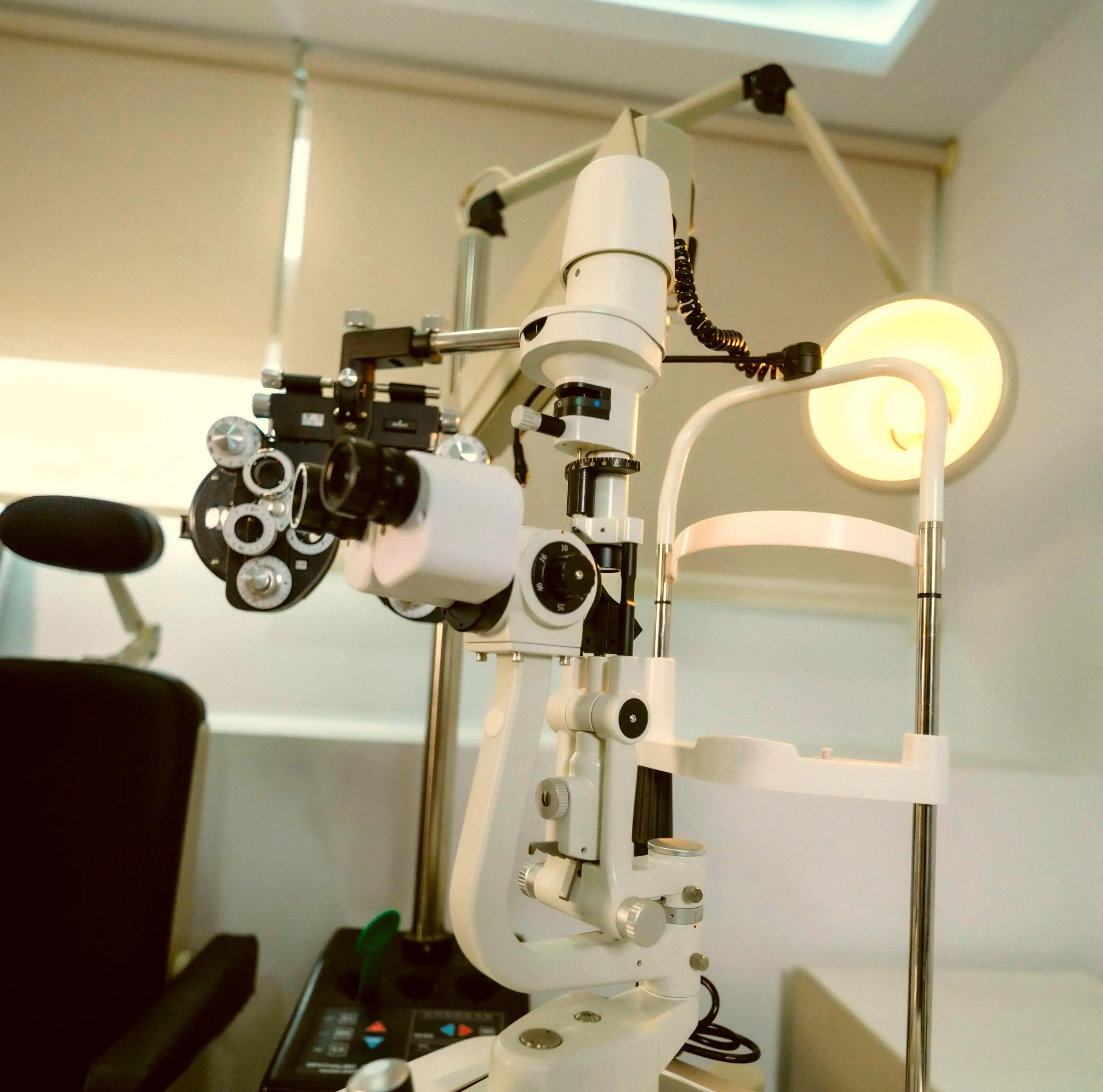 A consulting room with examination equipment