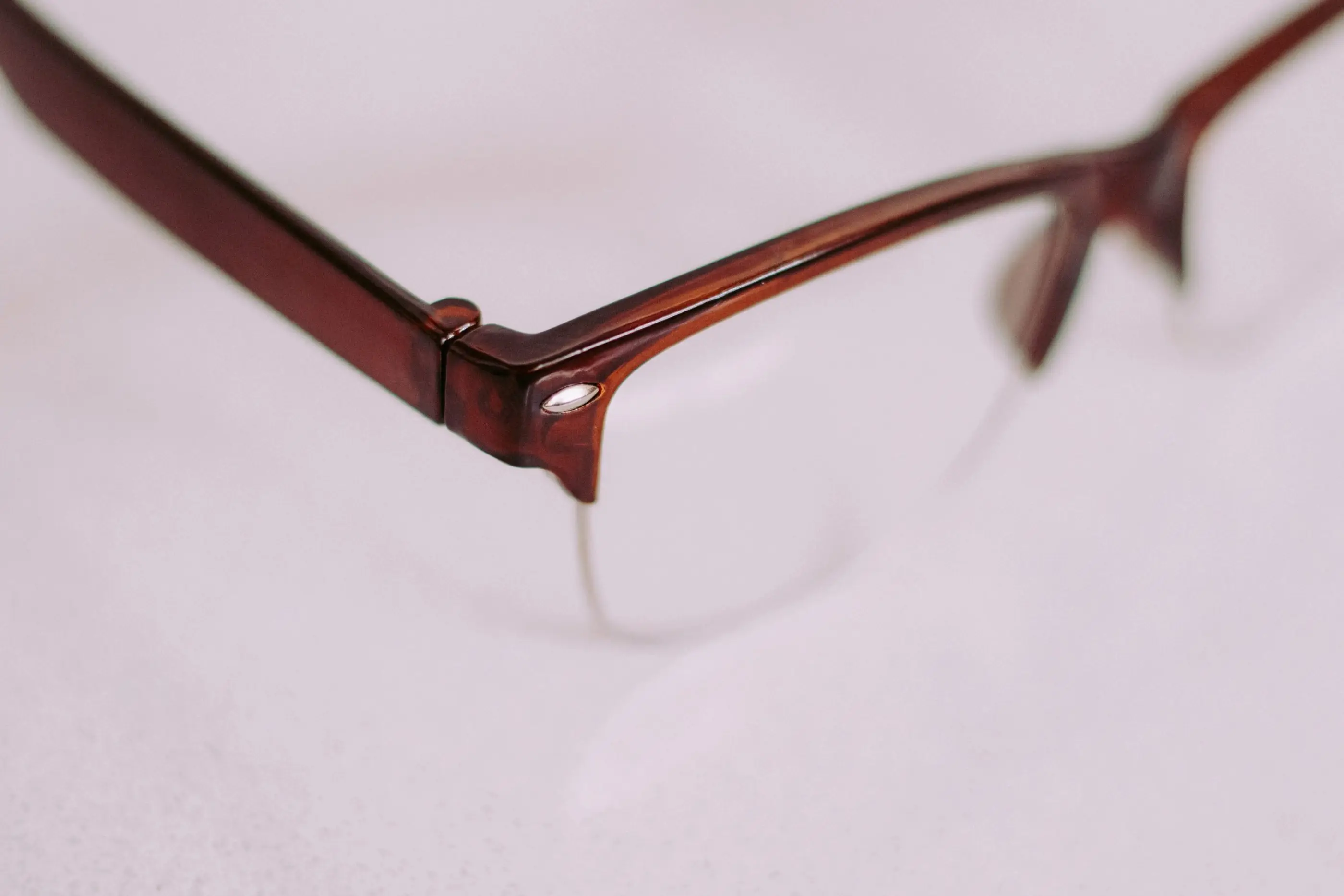 Brown acetate frame close-up