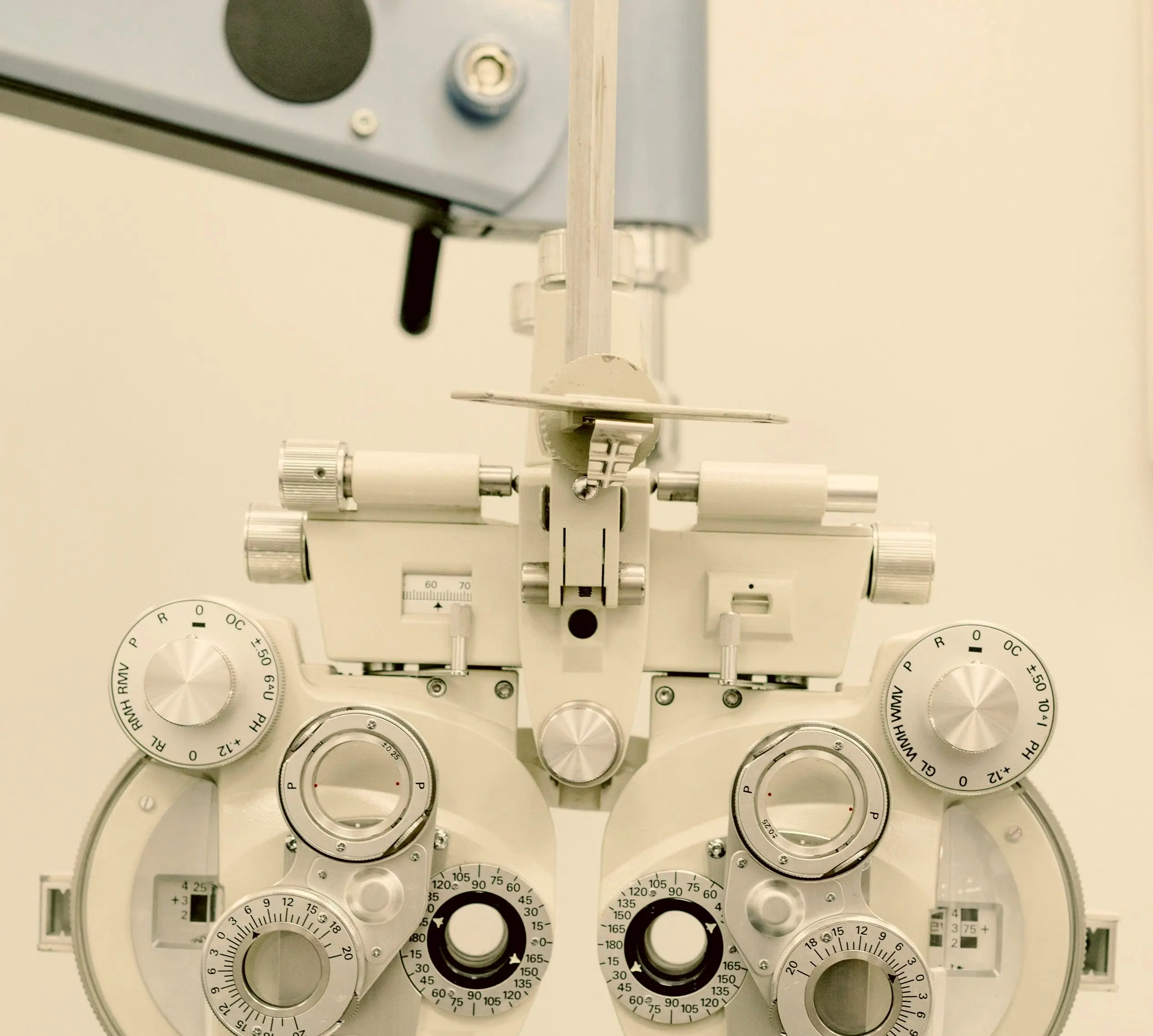 A phoropter, the instrument used to find your prescription